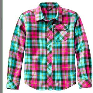 Outdoor kids Pink & Blue a flannel XS Top